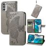 Mobigear Butterfly Motorola Moto G52 Cover a libro portafoglio - Grigio