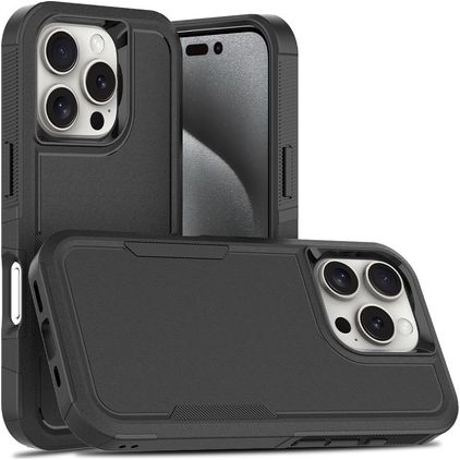 Mobigear Heavy Armor iPhone 16 Pro Hard Case Back cover Shockproof - Black