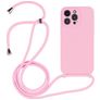 Mobigear Lanyard iPhone 14 Pro Silicona Funda con cuerda - Rosa