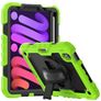 Mobigear SureGrip Xtreme iPad Mini 7 (2024) Capa Plástico rígido / Silicone Capa traseira + Suporte para caneta stylus + Alça de ombro + Suporte - Preto / Verde