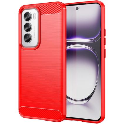 Mobigear Brushed Slim OPPO Reno 12 Pro Fleksibel TPU Bagsidecover - Rød