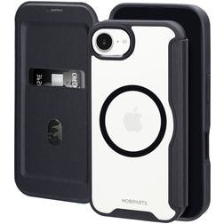 Mobiparts Shield Line iPhone 16e MagSafe Funda tipo libro - Negro