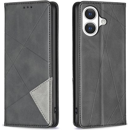 Mobigear Rhombus Slim iPhone 17 Plånboksfodral - Svart