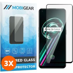 Mobigear Premium Realme 9 Pro Cristal templado Protector de pantalla - Compatible con fundas - Negro (pack de 3)