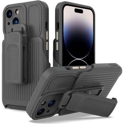 Mobigear Explorer iPhone 14 Pro Max Hardcase Back cover Antiurto con supporto - Grigio