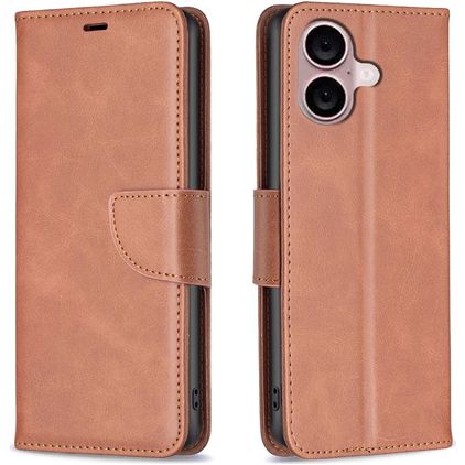 Mobigear Excellent iPhone 16 Plus Funda tipo libro Cartera - Marrón