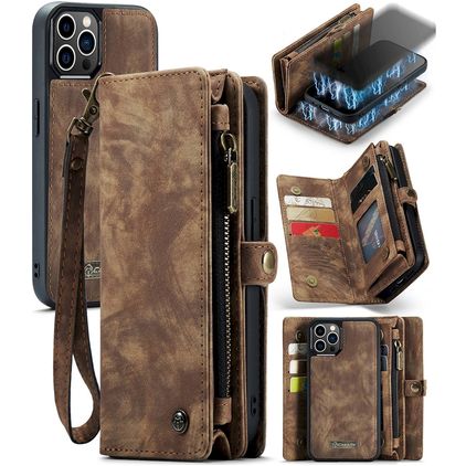 CaseMe 008 iPhone 12 Pro Max Case Detachable 2-in-1 Wallet Case Wallet - Brown