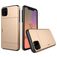 Mobigear Card iPhone 11 Hårdt Bagsidecover Stødsikkert med kortholder - Guld