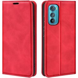 Mobigear Retro Slim Motorola Edge 30 Funda tipo libro Cartera - Rojo