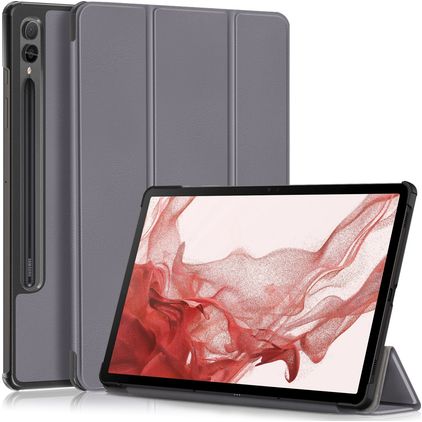 Mobigear Tri-Fold Samsung Galaxy Tab S9 Plus Pungetui + Stylus-holder - Grå