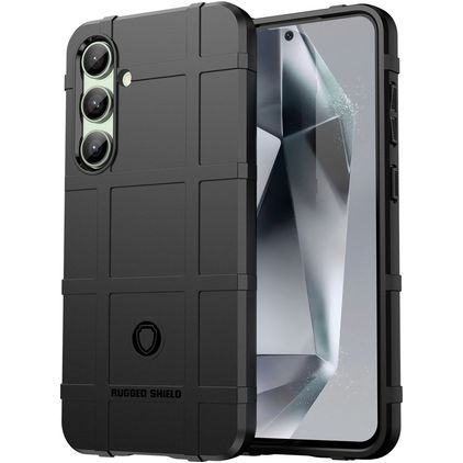 Mobigear Rugged Shield Samsung Galaxy S24 FE Joustava TPU Suojakuori Iskunkestävä - Musta