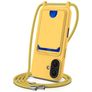 Mobigear Lanyard Card iPhone 16 Plus Silicone Capa com cordão e porta-cartões - Amarelo