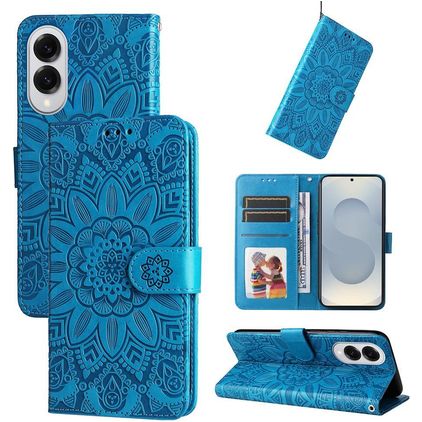 Mobigear Sunflower Samsung Galaxy S25 Edge Funda tipo libro Cartera - Azul
