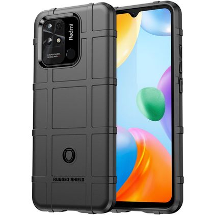 Mobigear Rugged Shield Xiaomi Redmi 10C TPU flexible Carcasa Antigolpes - Negro