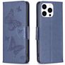 Mobigear Butterfly iPhone 16 Pro Max Funda tipo libro Cartera - Azul