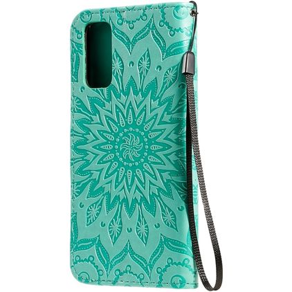 Mobigear Sunflower Samsung Galaxy S20 Wallet case - Turquoise
