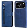 Mobigear Zipper iPhone 18 Pro Funda tipo libro Cartera - Azul