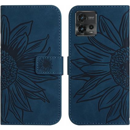 Mobigear Sunflower Motorola Moto G72 Capa livro Carteira - Azul