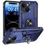 Mobigear Armor Ring iPhone 15 Plus Plástico rígido Capa traseira Antichoque com anel - Azul