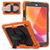 Mobigear SureGrip Xtreme iPad 9 (2021) Case Plastic / Silicone Back cover + Stylus Holder + Shoulder Strap + Stand - Black / Orange