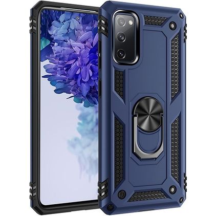 Mobigear Armor Ring Samsung Galaxy S20 FE Plástico rígido Capa traseira Antichoque com anel - Azul