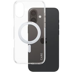 CARE by PanzerGlass Kickstand iPhone 16 Plus MagSafe Hardcase Back cover con supporto - Trasparente / Argento