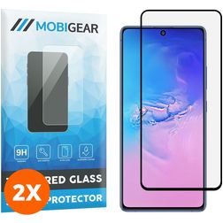 Mobigear Curved Samsung Galaxy S10 Lite Glas Skærmbeskytter - Case Friendly - Sort (2-pak)