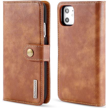 Mobigear Snap Button iPhone 11 Case Detachable 2-in-1 Wallet Case Wallet - Brown