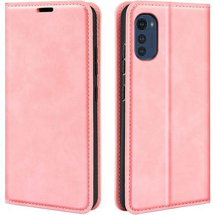 Mobigear Retro Slim Motorola Moto E32 Plånboksfodral med sedelfack - Rosa