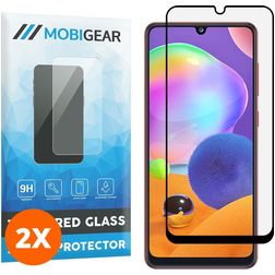 Mobigear Premium Samsung Galaxy A31 Härdat glas Skärmskydd - Skalvänligt - Svart (2-pack)