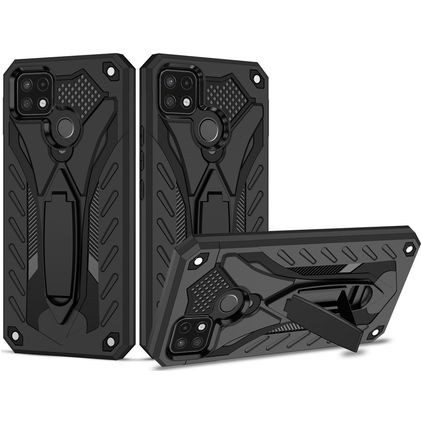Mobigear Armor Stand Realme C25Y Hardcase Back cover Antiurto con supporto - Nero