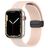 Mobigear Stripe Mag Silikoni Apple Watch Ranneke Magneettilukko - 49/46/45/44 mm - Valkoinen / Vaaleanpunainen
