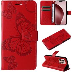Mobigear Butterfly iPhone 16 Pro Wallet case - Red