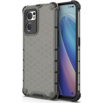 Mobigear Honeycomb OPPO Find X5 Lite Fodral Hårdplast Skal Stötsäkert - Svart