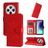 Mobigear Sunflower Xiaomi Redmi 14C Wallet case - Red