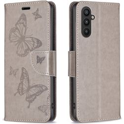 Mobigear Butterfly Samsung Galaxy A24 Cover a libro portafoglio - Grigio