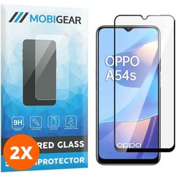 Mobigear Premium OPPO A54s Cristal templado Protector de pantalla - Compatible con fundas - Negro (pack de 2)