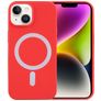 Mobigear Rubber Touch iPhone 15 Plus Silicone MagSafe Back cover - Red