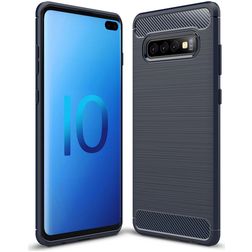 Mobigear Brushed Slim Samsung Galaxy S10 Plus TPU flexível Capa traseira - Azul