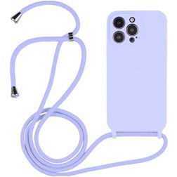 Mobigear Lanyard iPhone 14 Pro Silikon Skal med rem - Lila