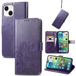 Mobigear Clover iPhone 15 Plus Lompakkokotelo + Setelitasku - Violetti