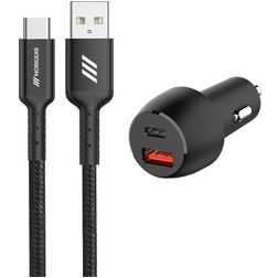 Mobigear Essentials Dual USB / USB-C Autolaturi USB-C 1 m Power Delivery 48W - Musta