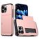 Mobigear Card iPhone 16 Pro Funda Plástico rígido Carcasa Antigolpes con tarjetero - Oro rosa