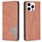 Mobigear Rhombus Slim iPhone 15 Pro Wallet case - Brown
