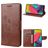Mobigear Flowers Samsung Galaxy M53 Funda tipo libro Cartera - Marrón