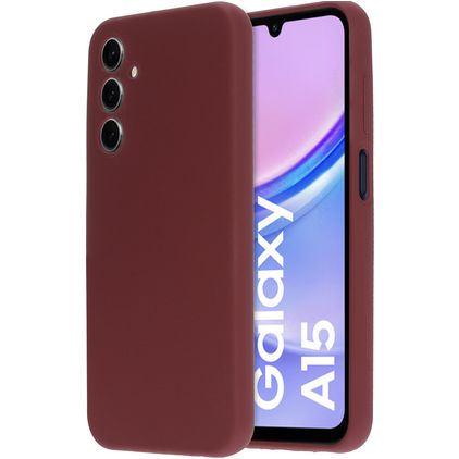 Mobiparts Samsung Galaxy A15 Silikon Etui plecki - Plum Red