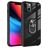 Mobigear Crystal Ring iPhone 14 Pro Funda Plástico rígido Carcasa con anillo - Transparente / Negro