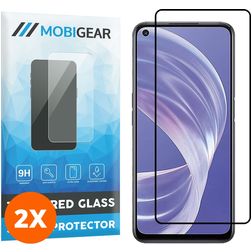 Mobigear Premium OPPO A73 5G Vidro temperado Película de ecrã - Compatível com capas - Preto (Pack de 2)