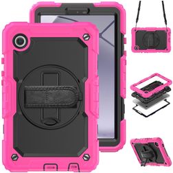 Mobigear SureGrip Xtreme Samsung Galaxy Tab A11 Cover Hård plast / Silikone Bagsidecover + Skulderrem + Stander - Lyserød