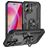Mobigear Armor Ring iPhone 16 Funda Plástico rígido Carcasa Antigolpes con anillo - Negro